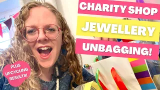 Unbagging & Upcycling 3 Charity Shop Jewellery Mystery Bags! Thrifted UK Craft & Vintage Jewelry