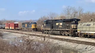 Trains Passing At Mill Creek Bridge, Train Knocks Down B&O Signal & Driving Up Canal Ridge In Mud