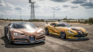 Forza Horizon 5 Drag race: Bugatti Chiron vs Dodge Viper (1300hp) Anniversary Edition!