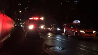 VERY RARE CATCH OF ELITE FDNY RESCUE TASK FORCE RESPONDING TO EXPLOSION ON WEST 23RD STREET IN NYC.