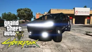 CYBERPUNK 2077, BANK HEIST GETAWAY IN A TESLA CYBERTRUCK! (GTA 5 PC MODS)