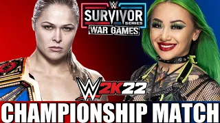 Ronda Rousey vs Shotzi for Smackdown Women's Championship | Survivor Series War Games | WWE 2K22