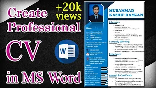 Create Best CV for Free in MS Word | Awesome Blue Resume Design | Best CV Format 2023 | (Music-Only)