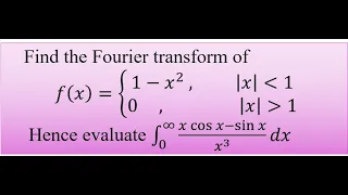 Find the Fourier transform of 𝒇(𝒙)=𝟏−𝒙^𝟐