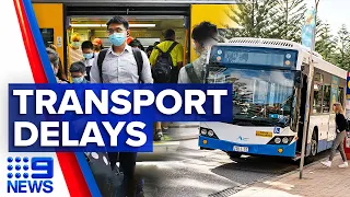 Headaches for commuters as transport delays hit Sydney | 9 News Australia