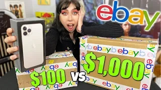 $100 VS $1,000 EBAY MYSTERY BOX! (INSANE)