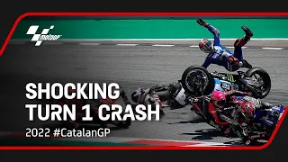 Shocking Turn 1 crash | 2022 #CatalanGP