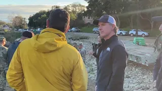 Gov. Newsom meets residents and surveys damage