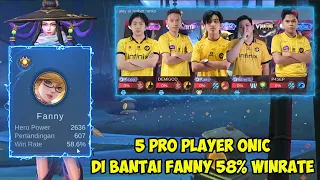 5 pro player onic KING MPL dibantai sama fanny 58% winrate di ranked gila banget - mobile legend