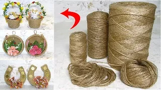 6 IDEAS of crafts from JUTE and improvised material. GIFTS with their own hands without cost.