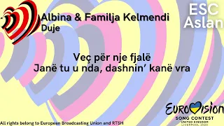 Albina & Familja Kelmendi - Duje - Official Karaoke Version - Albania 🇦🇱 - Eurovision 2023