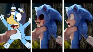 SONIC Movie 2 OLD Design VS NEW Design (SONIC VS BLUEY & SONIC EXE)