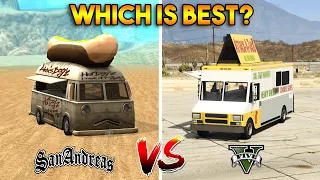 GTA 5 TACO VAN VS GTA SAN ANDREAS HOTDOOG VAN : WHICH IS BEST?