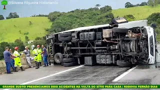 SUSTO! PASSAMOS POR DOIS ACIDENTES NA VOLTA DO SÍTIO RODOVIA FERNÃO DIAS, SENTIDO MINAS - SÃO PAULO