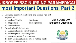 Jkbopee Bsc Nursing Important Questions| Expected Asked Questions Exam 2024 | Score 90+ Watch video