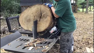 Splitting BIG Wood with Single Wedge