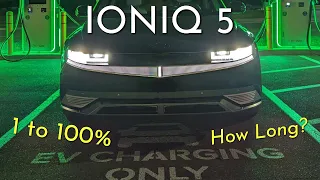 Hyundai IONIQ 5 1-100% DC Fast Charge -- How Long? (Power and IONIQ 5 Charge Curve)