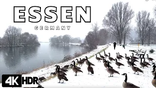Essen, Germany, 4K HDR winter walking tour