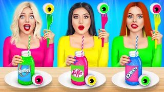 1 Colour Food Eating Challenge | 24 Hours One Color Squid Game! Mukbang by RATATA POWER