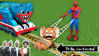 HOW SPIDER-MAN saved JERRY from SCARY TRAIN HUGGY WUGGY in Minecraft ! Poppy Playtime vs Spider-man