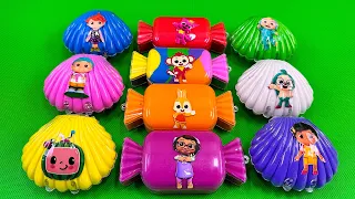 Cleaning Pinkfong, Cocomelon, Hogi in Big Candy with Rainbow CLAY Coloring! Satisfying ASMR Videos