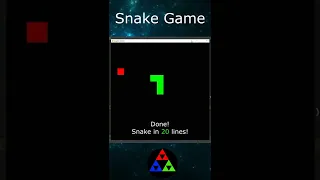 Snake Game in 20 Lines with Python | Pygame |