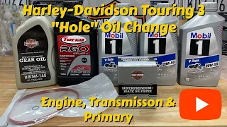 How to do a Complete 3 “Hole” Oil Change on a Harley-Davidson Touring Model (Street Glide FLHX)