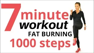 WALKING AT HOME - 7 MINUTE  FAT BURNING FAST PACE WALK -1000 STEPS AT HOME - INDOOR WALKING WORKOUT