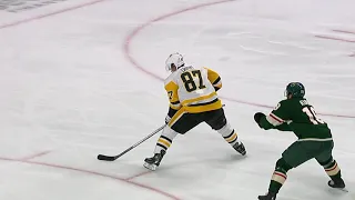 Crosby beats Dubnyk with the backhand on the breakaway