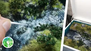 Surprise Box Waterfall | Making an AMAZING realistic waterfall diorama inside a wooden box