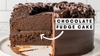 EASY Chocolate Fudge Cake Recipe- The Scran Line
