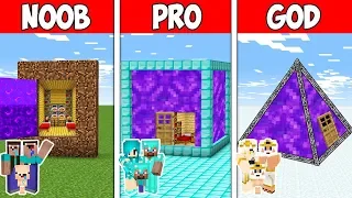 Minecraft NOOB vs PRO vs GOD: SECRET HOUSES IN PORTAL in Minecraft | Animation