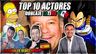 🇪🇸ESPAÑOLES REACCIONAN al DOBLAJE LATINO!🇲🇽 TOP 10 ACTORES!