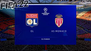 FIFA 22 - Lyon vs Monaco | UEFA Champions League | Gameplay & Full match