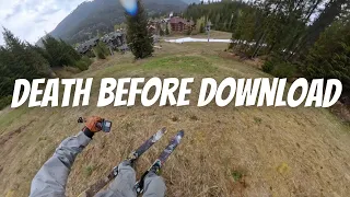 Skier Attempts a Whistler Top to Bottom with Zero Snow