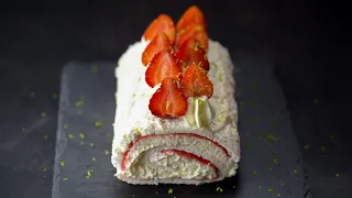 Meringue roll. Simple recipe