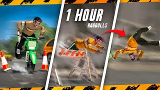 [1 HOUR] GTA IV - Brutal Motorcycle Ragdolls #01 (Euphoria Showcase Physic)