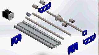 Solidworks Motion Study - Linear Actuator - Assembly & Simulator
