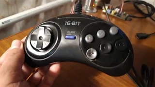 Gamepad Sega Mega Drive и Raspberry pi (Геймпад от Сега) 3 button mode