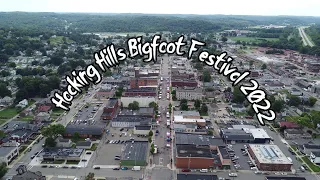 The Hocking Hills Bigfoot Festival in Logan Ohio August 5-6, 2022 drone view in 4K.