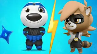 Talking Tom Splash Force Ninja Hank vs Roy Raccoon Gameplay Android iOS