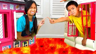 Wendy and Eric The Floor is Lava Story | Kids Learn to Work Together