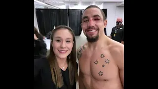 Alexa Grasso with Robert Whittaker after his big win against Kelvin Gastelum at UFC Vegas 24