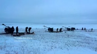 Артиллерия ДНР бьет по позициям АТО / Militias artillery firing