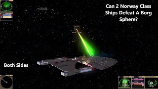 2 Norway Class Ships VS Borg Sphere | Both Sides | Star Trek Bridge Commander |