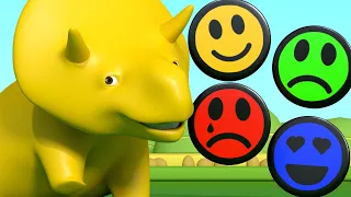 Lerne mit Dino - Lerne Farben mit Smileys - Dino dem Dinosaurier 👶 Lehrreiche Cartoons für Kinder