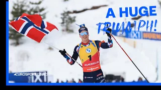 Johannes Thingnes Finishes Top Of Podium In Style In Men's 12.5 KM Pursuit!! | Eurosport