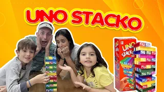UNO STACKO, um jogo muito divertido (Uno Torre) -  Família Bigo
