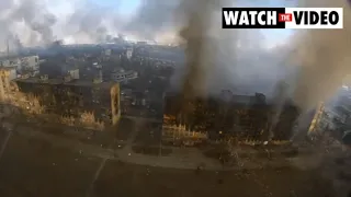 Drone footage shows widespread destruction in Mariupol, Ukraine