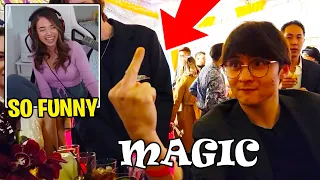 Pokimane Reacts to Michael Reeves Magic Trick!!